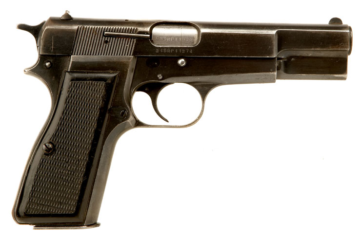 Deactivated Browning High Power 9mm Auto Pistol.