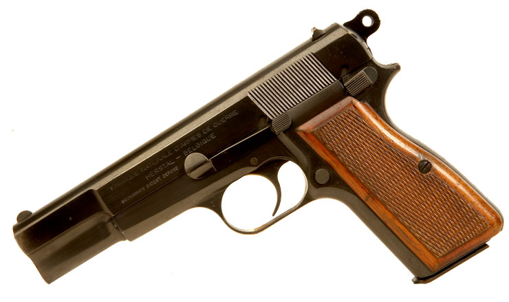Deactivated Browning High Power 9mm pistol