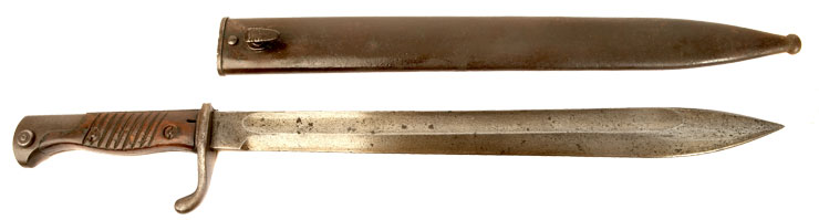 RARE WWI Anker-Werke Bielefeld S98/05 'Butcher' knife bayonet with steel scabbard.