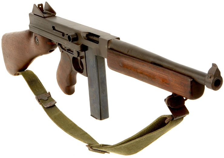 Deactivated old spec WWII Thompson M1A1 Submachine gun. 